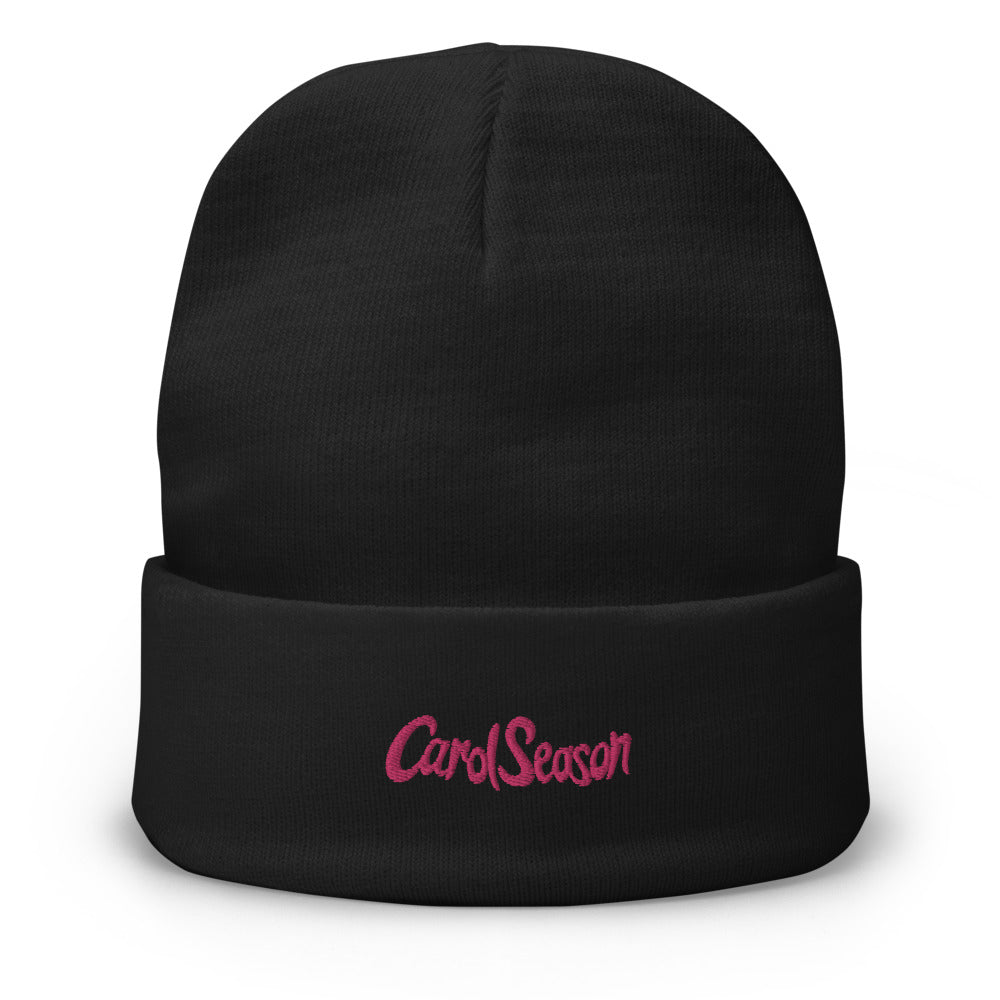 carol season embroidered beanie