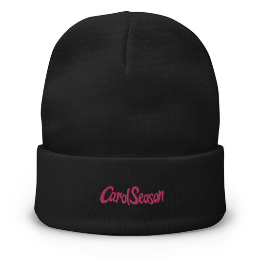 carol season embroidered beanie